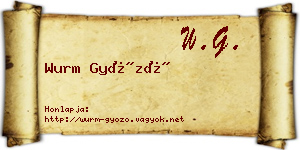 Wurm Győző névjegykártya